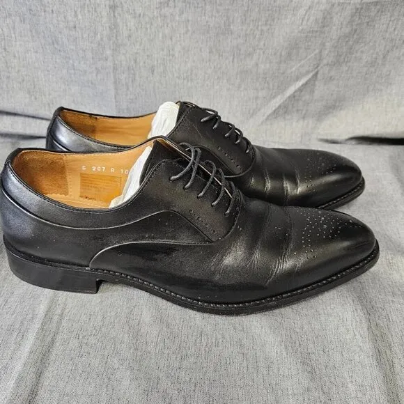Jepsen Gord Genuine Leather Lace Up Oxfords, Black, Size 10 (Lot #34)