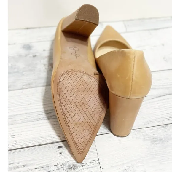 Jessica Simpson Block Heel Soft Leather Camel Color Pumps Heels NEW Sz 10