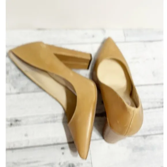 Jessica Simpson Block Heel Soft Leather Camel Color Pumps Heels NEW Sz 10