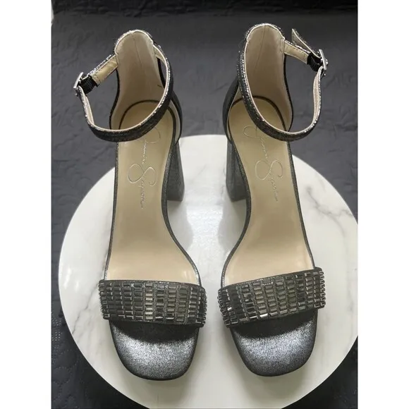 Jessica Simpson Siprio2 Block Heels Platform Open Toe Ankle Strap SZ 7.5M NWOB