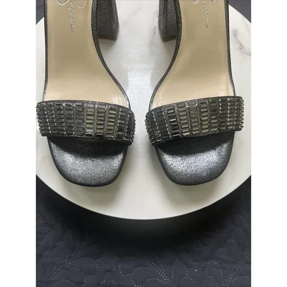 Jessica Simpson Siprio2 Block Heels Platform Open Toe Ankle Strap SZ 7.5M NWOB