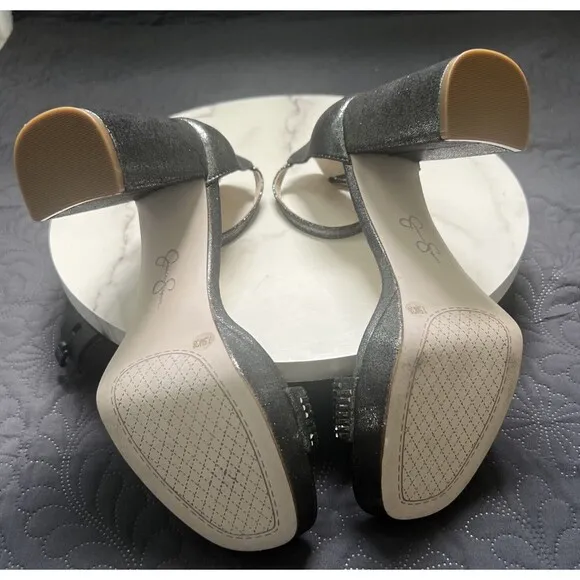 Jessica Simpson Siprio2 Block Heels Platform Open Toe Ankle Strap SZ 7.5M NWOB