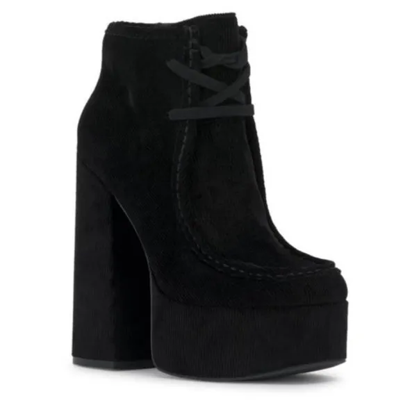 JESSICA SIMPSON Women’s Saima Corduroy Lace-Up Block Heels Booties 10 M NIB