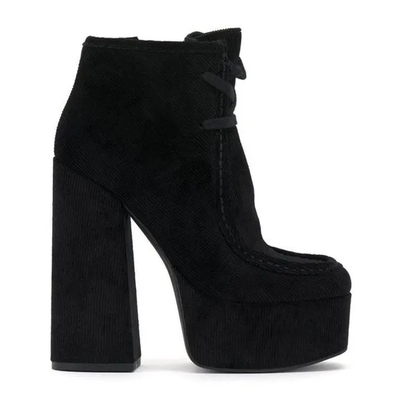 JESSICA SIMPSON Women’s Saima Corduroy Lace-Up Block Heels Booties 10 M NIB