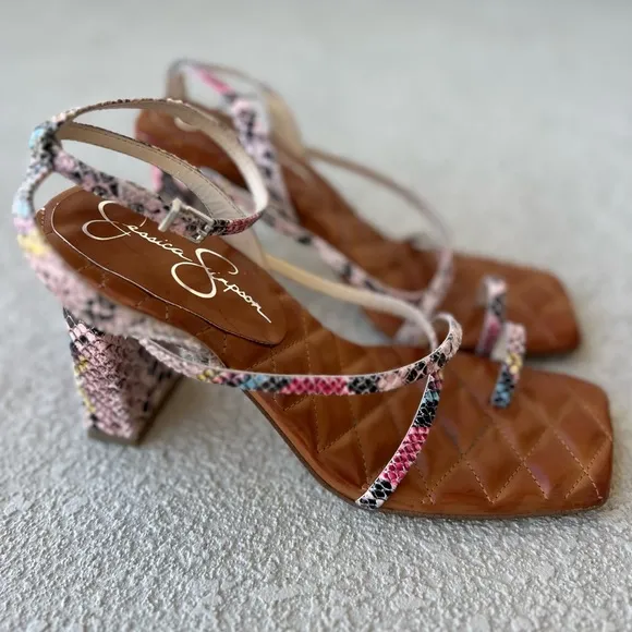 Jessica Simpson Zofia Sandal Snake Print Heels Size 7.5