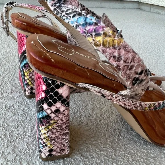 Jessica Simpson Zofia Sandal Snake Print Heels Size 7.5