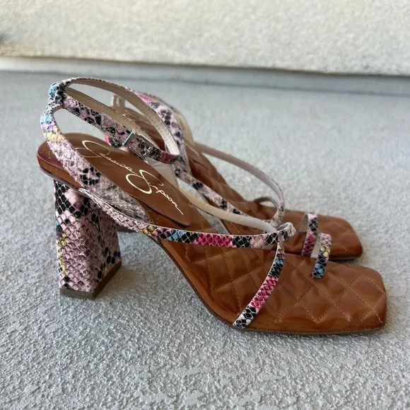 Jessica Simpson Zofia Sandal Snake Print Heels Size 7.5