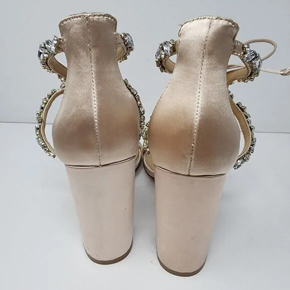 Jewel by Badgley Mischka Women's Heeled Sandal Light Peach, Women's Size 10