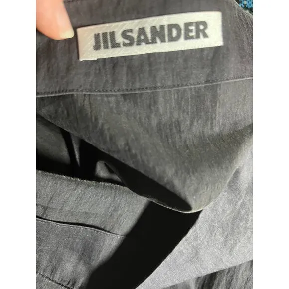 Jil Sander Italian Black pencil Skirt Cotton Bleed Size 36 Minimal Luxe