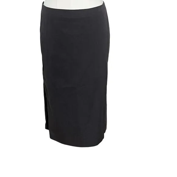 Jil Sander Italian Black pencil Skirt Cotton Bleed Size 36 Minimal Luxe