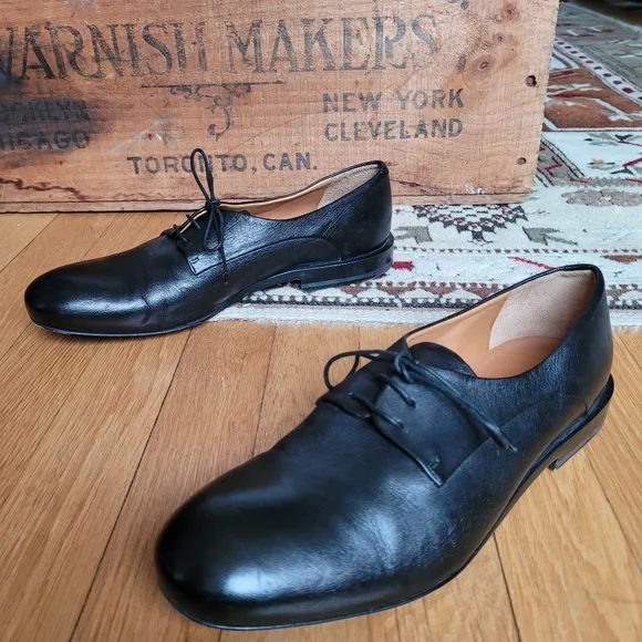 Jill Sander Leather Oxfords Black