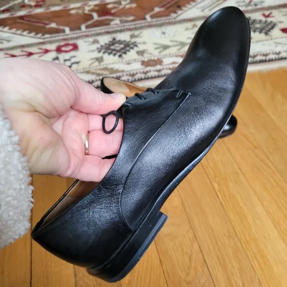 Jill Sander Leather Oxfords Black