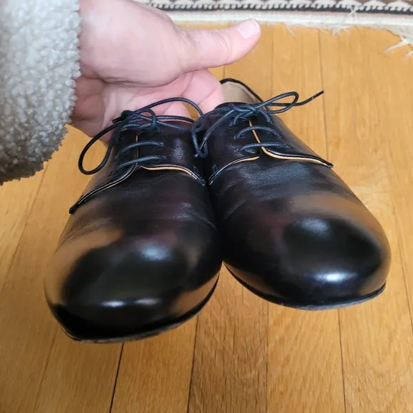 Jill Sander Leather Oxfords Black