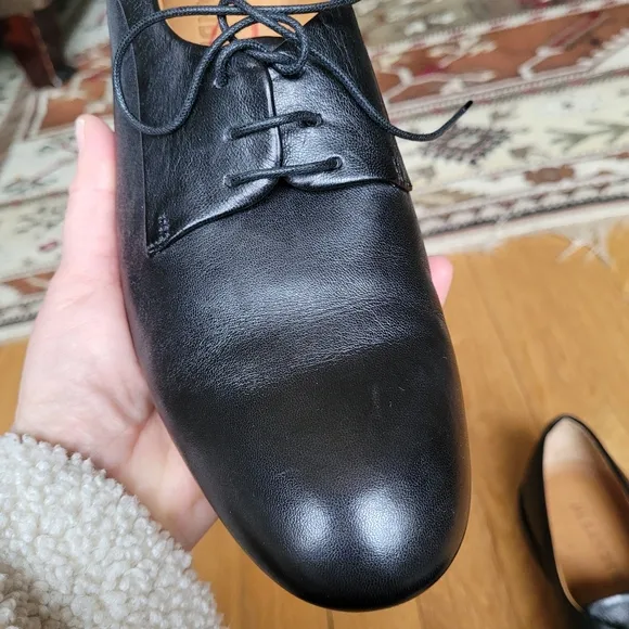 Jill Sander Leather Oxfords Black