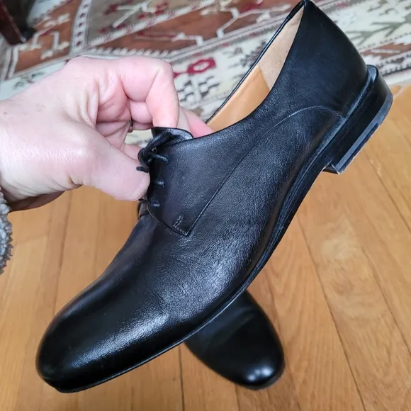 Jill Sander Leather Oxfords Black