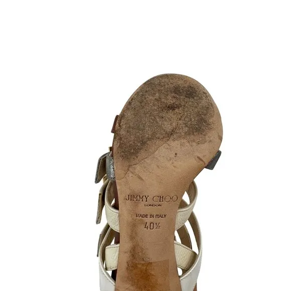 Jimmy Choo Color Block Gladiator Buckle High Heels $1000 Retail