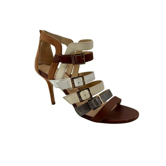 Jimmy Choo Color Block Gladiator Buckle High Heels $1000 Retail