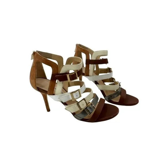 Jimmy Choo Color Block Gladiator Buckle High Heels $1000 Retail