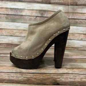 Jimmy Choo Open Toe Suede Platform Heels