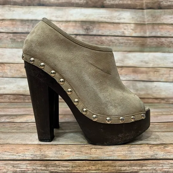 Jimmy Choo Open Toe Suede Platform Heels