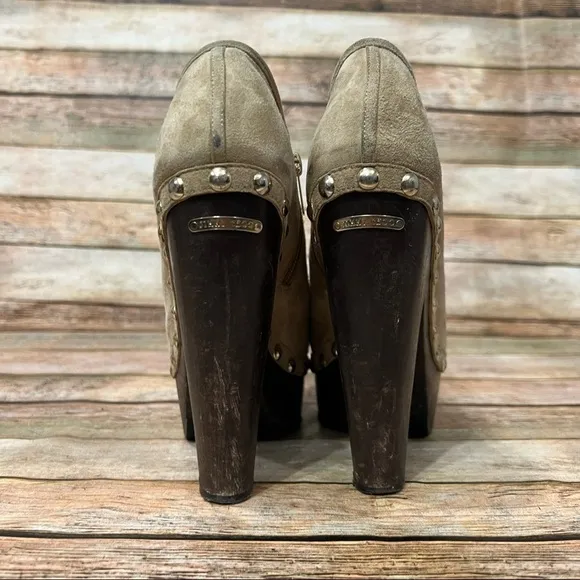 Jimmy Choo Open Toe Suede Platform Heels