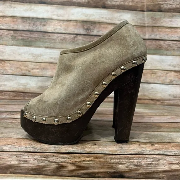 Jimmy Choo Open Toe Suede Platform Heels