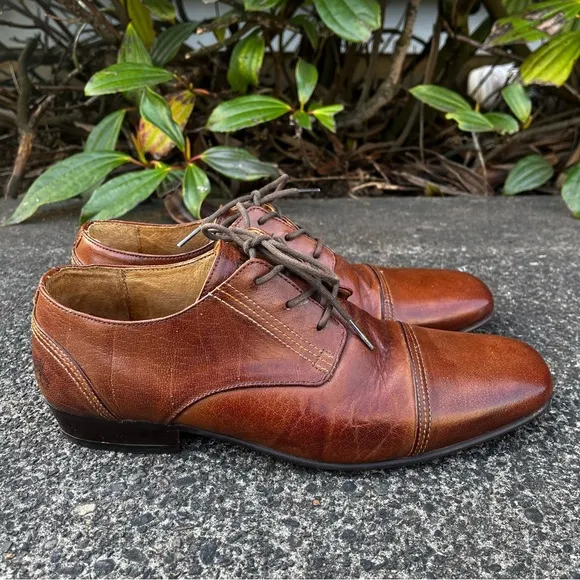 John Fluevog Brown Leather Lace Up Oxfords