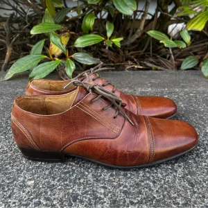John Fluevog Brown Leather Lace Up Oxfords
