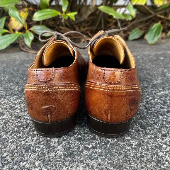 John Fluevog Brown Leather Lace Up Oxfords