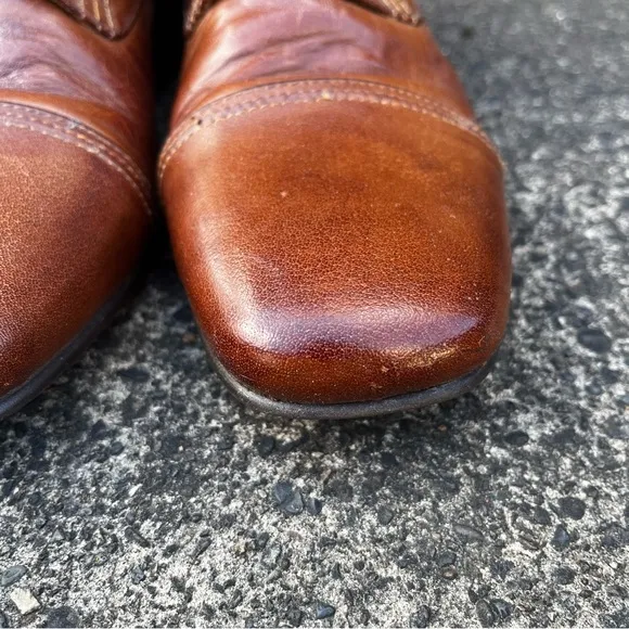 John Fluevog Brown Leather Lace Up Oxfords
