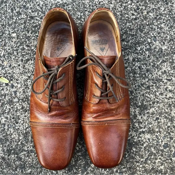 John Fluevog Brown Leather Lace Up Oxfords