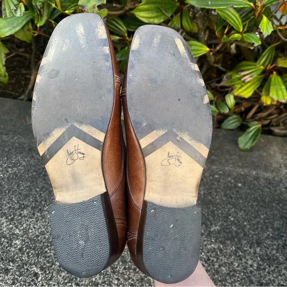 John Fluevog Brown Leather Lace Up Oxfords