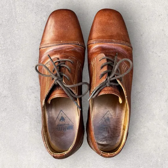 John Fluevog Brown Leather Lace Up Oxfords