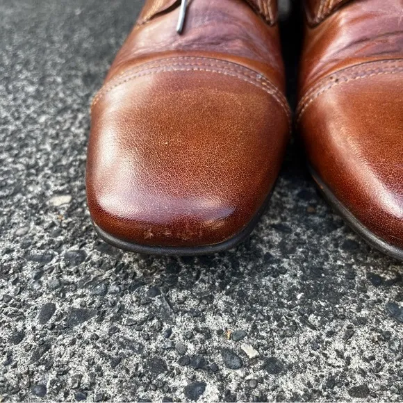 John Fluevog Brown Leather Lace Up Oxfords