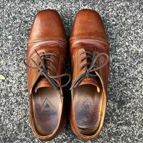 John Fluevog Brown Leather Lace Up Oxfords