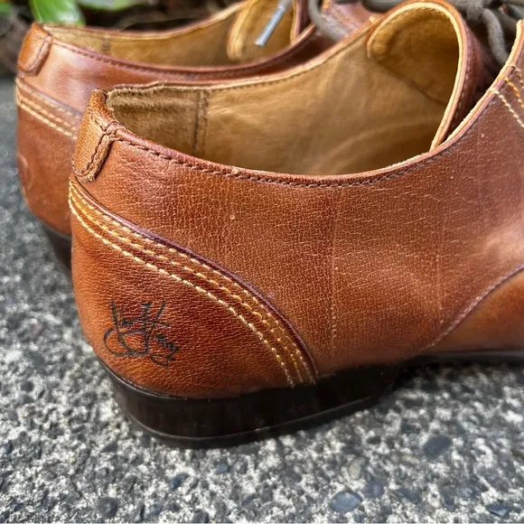 John Fluevog Brown Leather Lace Up Oxfords