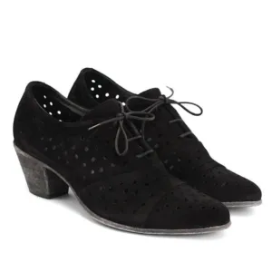 John Fluevog Shoes Immortal Perfection AUDREY Oxfords Black Suede Women's Size 9