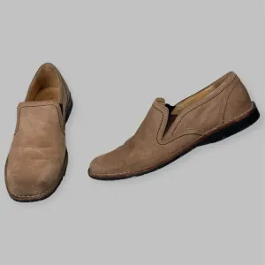John Varvatos Shoes Mens Size 13 Oxfords Slip On Loafers Brown Tan Suede Leather