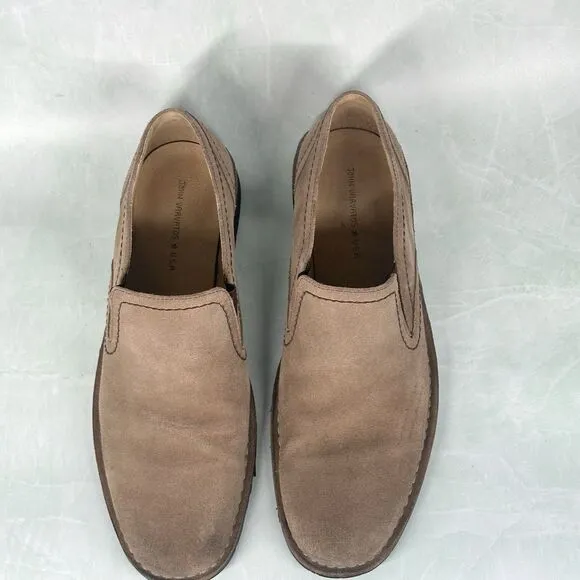 John Varvatos Shoes Mens Size 13 Oxfords Slip On Loafers Brown Tan Suede Leather
