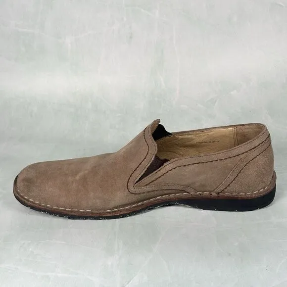 John Varvatos Shoes Mens Size 13 Oxfords Slip On Loafers Brown Tan Suede Leather