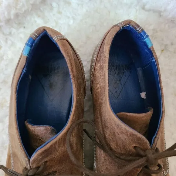 John Fluevog CBC Brown Leather Oxfords with interchangeable laces sz 6‎