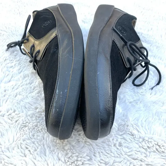 Johnny Famous Leather Suede Black Oxfords Sz 12
