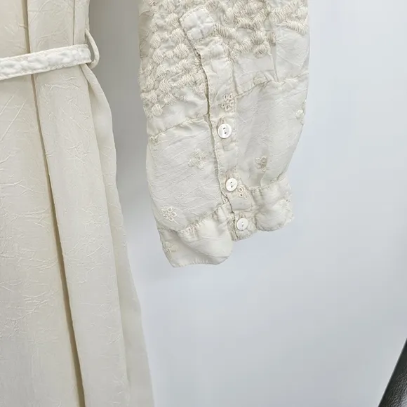 Johnny Was Billie Embroidered Ivory Guaze Maxi Dress Women's Size Xl