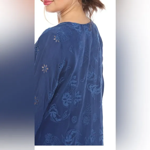 Johnny Was Karyna Meadow Button Front Midi Slip Dress