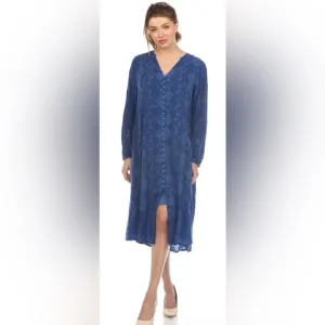 Johnny Was Karyna Meadow Button Front Midi Slip Dress