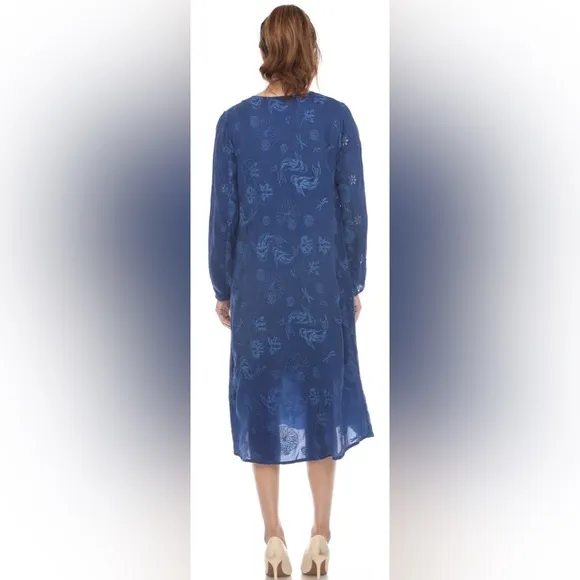 Johnny Was Karyna Meadow Button Front Midi Slip Dress