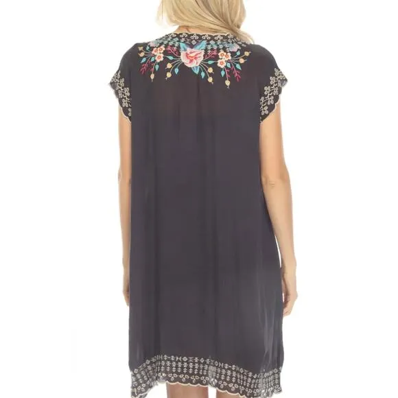 Johnny Was Keva Floral Embroidered Dress XS C 38320-4‎