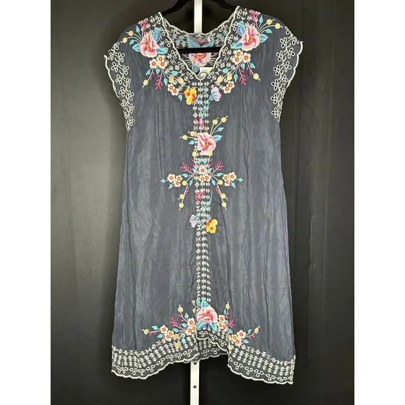 Johnny Was Keva Floral Embroidered Dress XS C 38320-4‎