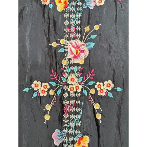 Johnny Was Keva Floral Embroidered Slip Dress Small‎ C 38320-4