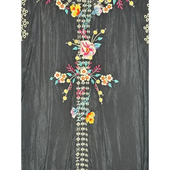Johnny Was Keva Floral Embroidered Slip Dress Small‎ C 38320-4